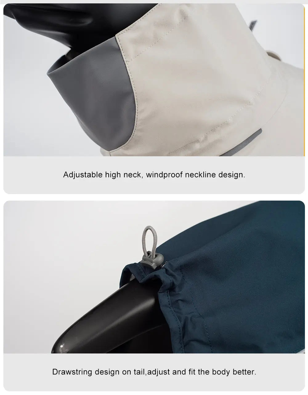 Hondenjas - hardshell materiaal - waterdicht - winddicht - lichtgewicht - blauw - maat M - SpirePets