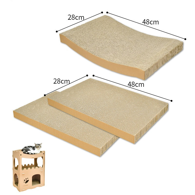 Set van 3 krabplanken voor kattenhuis - SpirePets