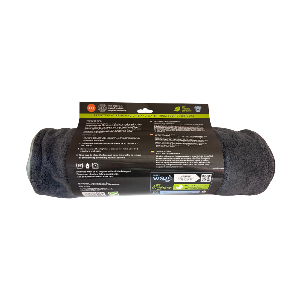 Henry Wag microvezel hondenbadjas - droogjas voor honden - Maat XXL - SpirePets
