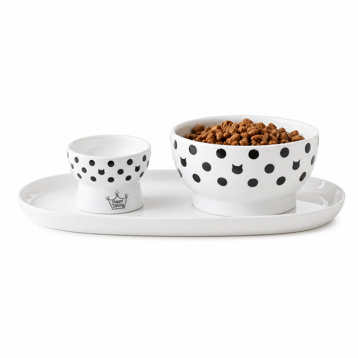 Necoichi tray including two bowls for cats
