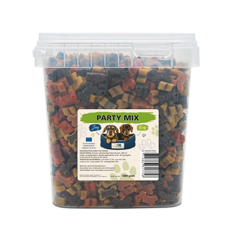 Joey & Rudy Mini Partymix 1,8 KG – heerlijke beloningssnoepjes hond met kip, lam en zalm