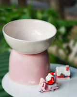 Verhoogde kattenvoerbak - keramische voerbak kat - roze - SpirePets