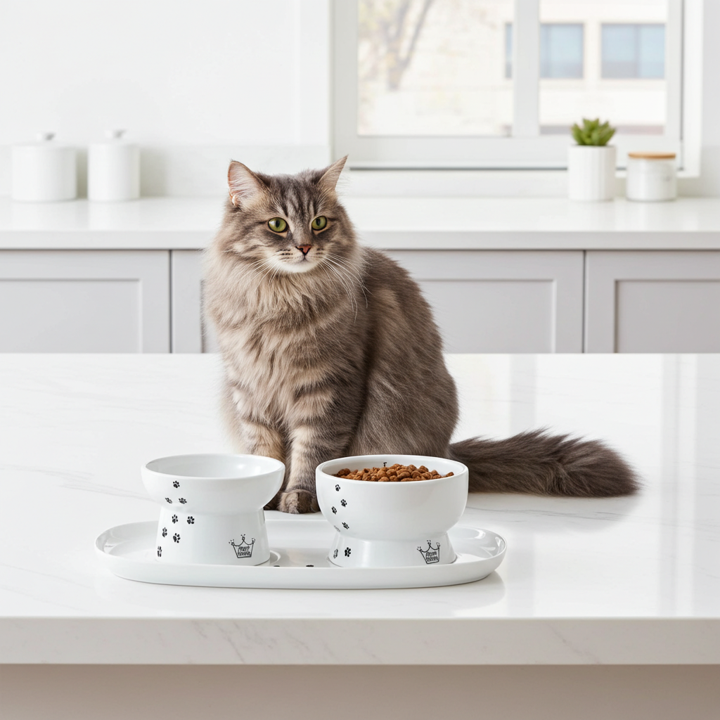 Necoichi dienblad inclusief twee bakjes voor katten