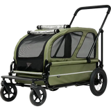AirBuggy Carriage Set Moss Green luxe hondenwagen voor grote honden op straat.