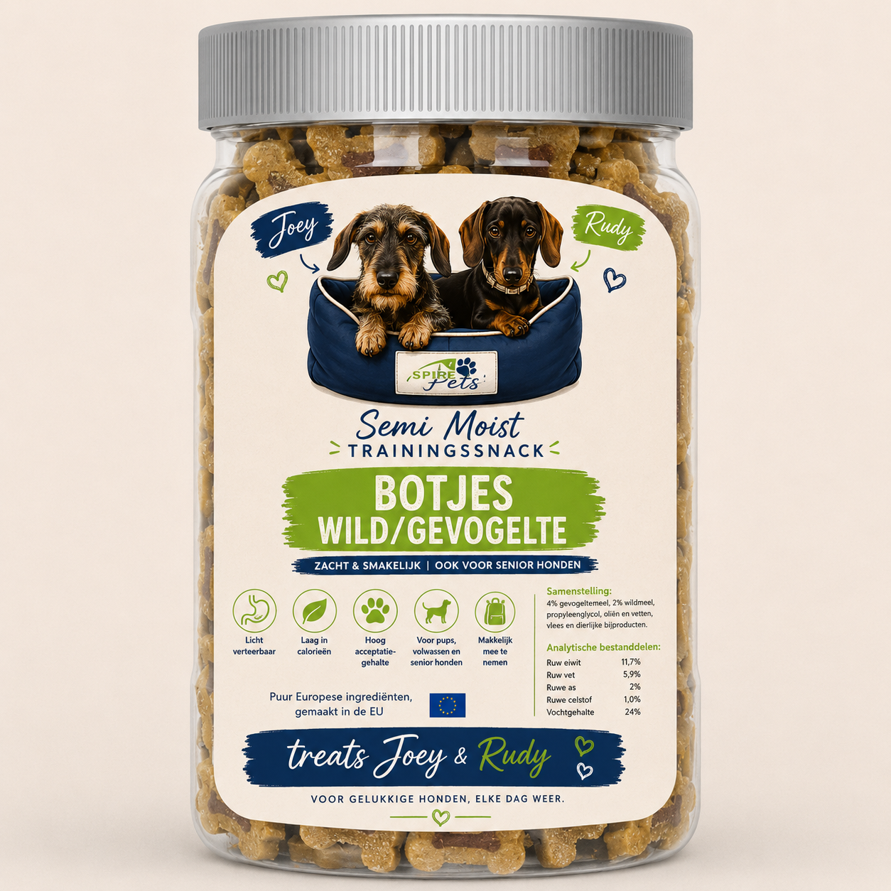 Joey & Rudy Botjes Wild en Gevogelte – zachte hondensnacks - 250gram