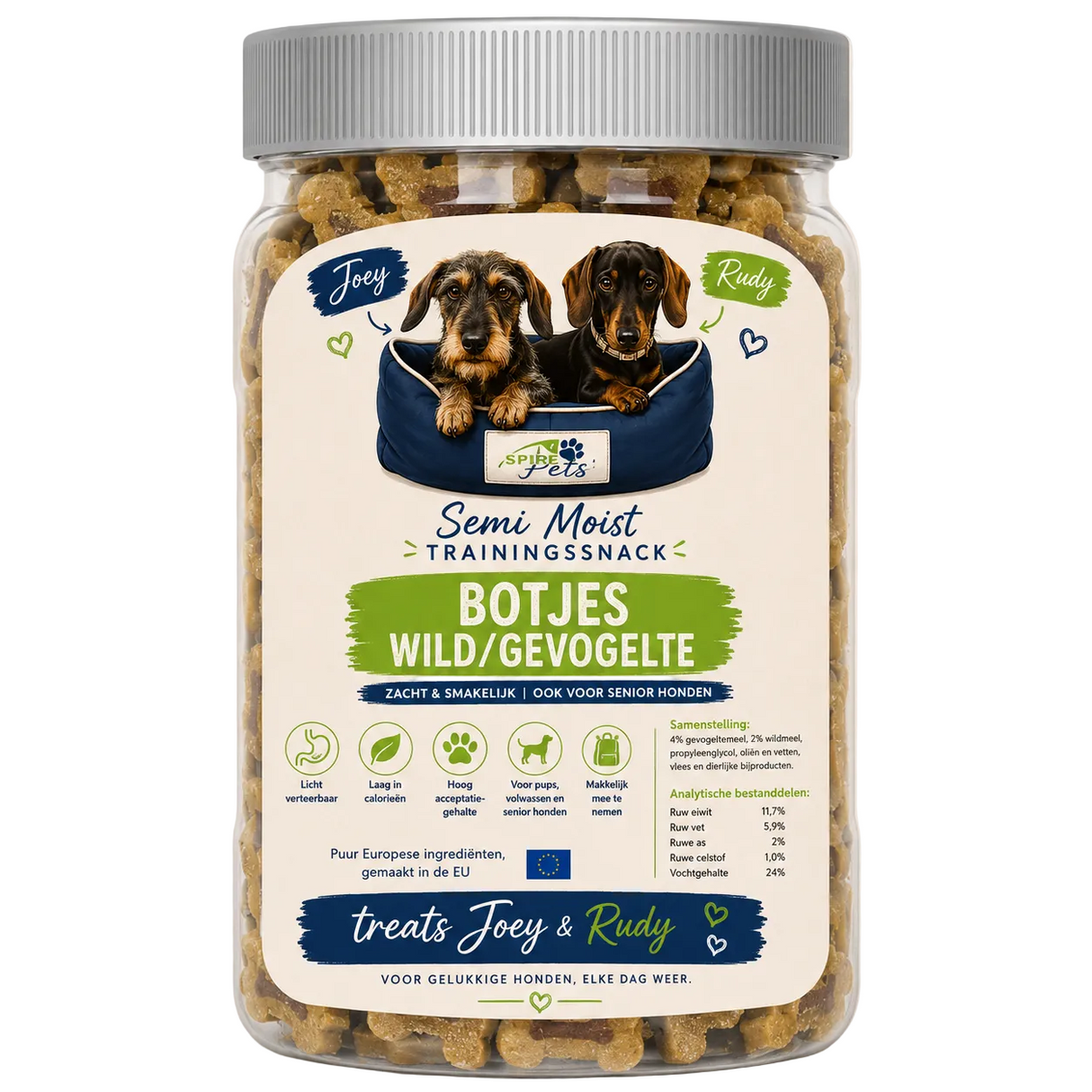 Joey & Rudy Botjes Wild en Gevogelte – zachte hondensnacks - 250gram