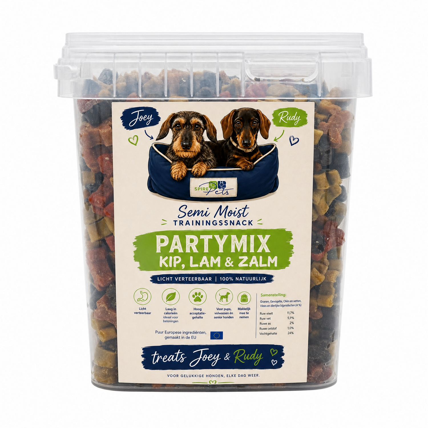 Joey & Rudy Partymix – heerlijke hondensnacks met kip, lam en zalm - 1.8kg