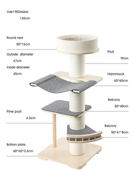 Honeypotcat Kattenboom - krabpaal met kattenmand - SpirePets
