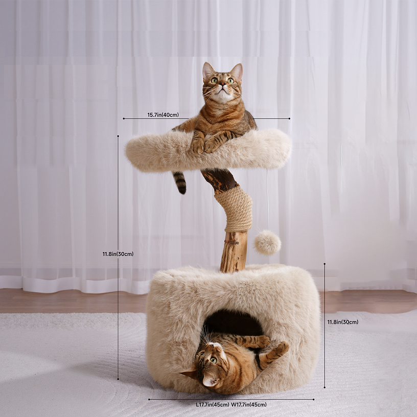 ISLA krabpaal met kattenhuis en kattenmand - SpirePets