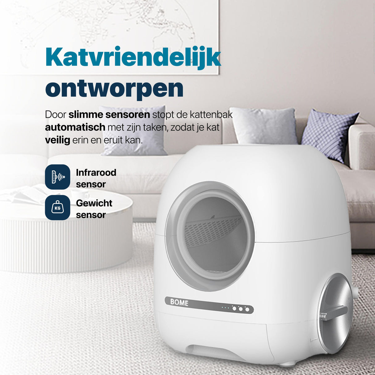 Automatische Kattenbak met Camera en App - Zelfreinigende Kattenbak BOME