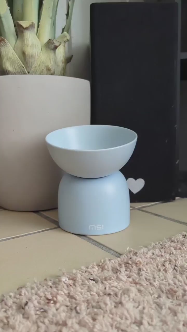 Verhoogde kattenvoerbak - keramische voerbak kat - roze